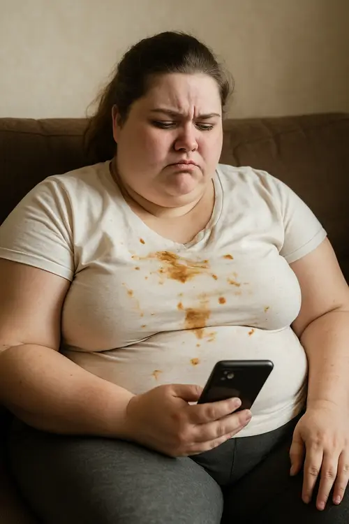 Dissatisfied Girl on Sofa: A Realistic Capture