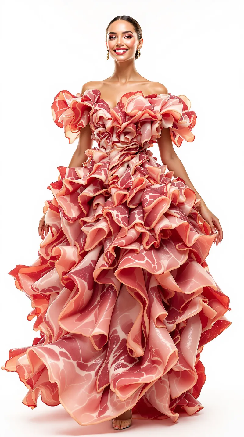 Haute Couture: Woman in Ham Dress | Stunning Fashion Art