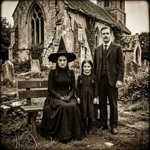 Haunting 1910 Photo of Woman in Witch Costume