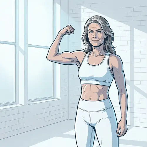 Dynamic Portrait of a 55-Year-Old Woman in Digital Art