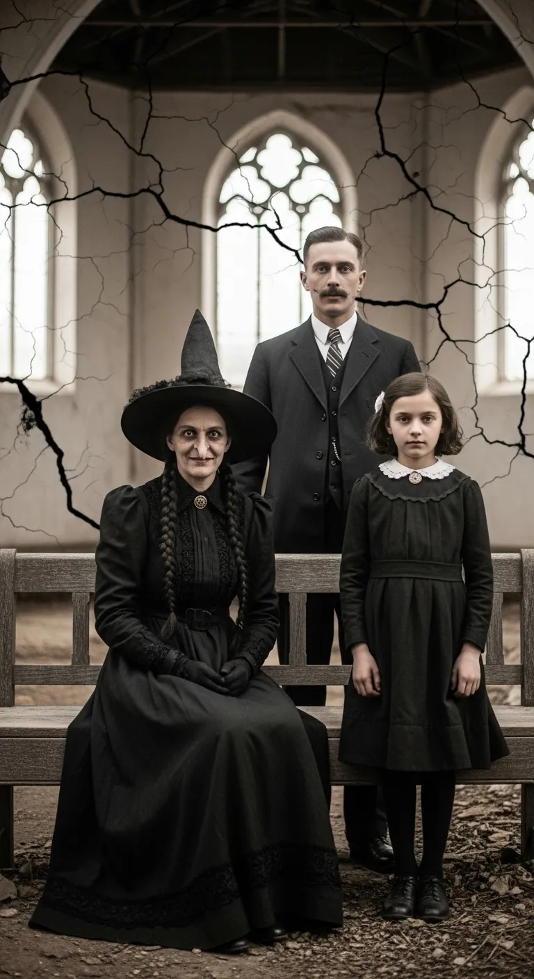 Haunting 1910 Photo of Woman in Witch Costume