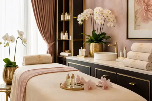 Luxury Spa Treatment Room in Serene Aesthetic