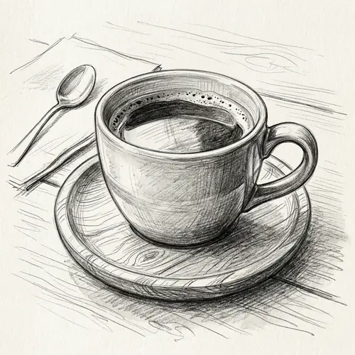 Pencil Drawing of a Coffee Cup