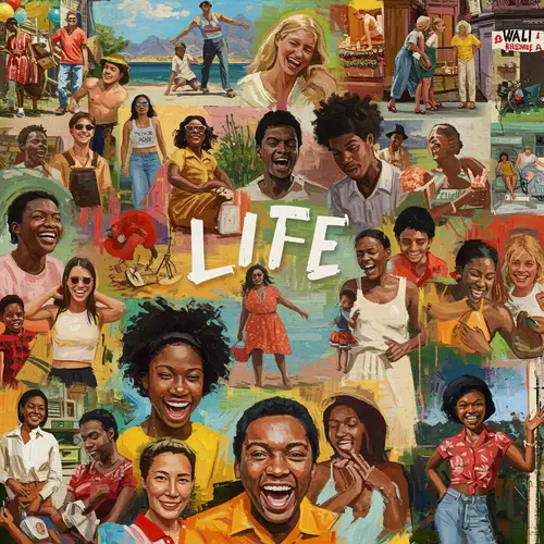 Vibrant Mixed Media Art Celebrating Life's Moments