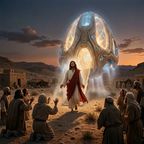 Jesus Descends from Alien Craft - A Sci-Fi Revelation