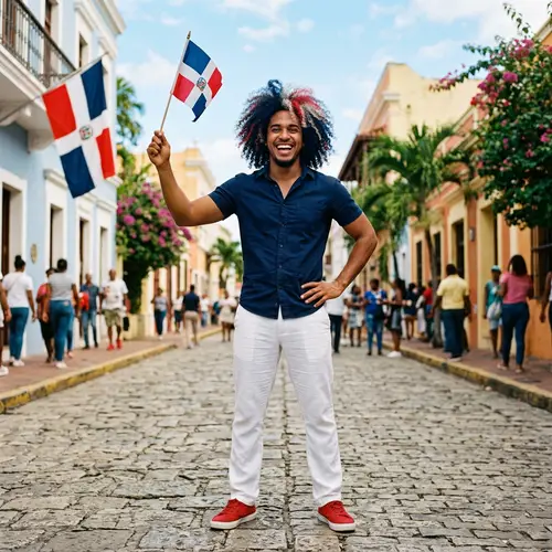 Dominican Flag Inspired Curly Hair - Cultural Representation