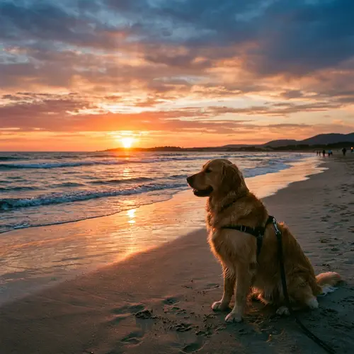 Beautiful Sunset with Dog