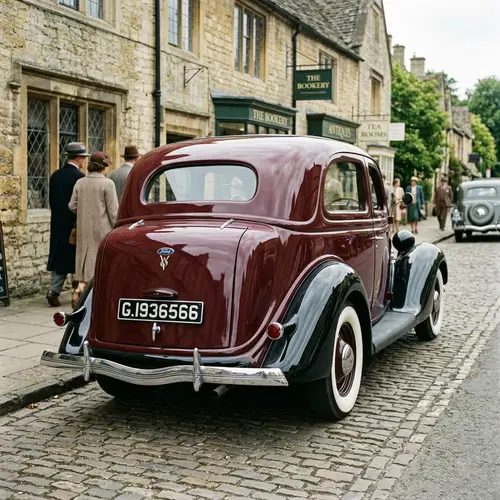 Antique Car with License Plate G