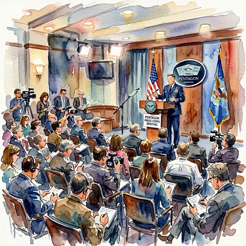 Pentagon Press Corps Watercolor Painting