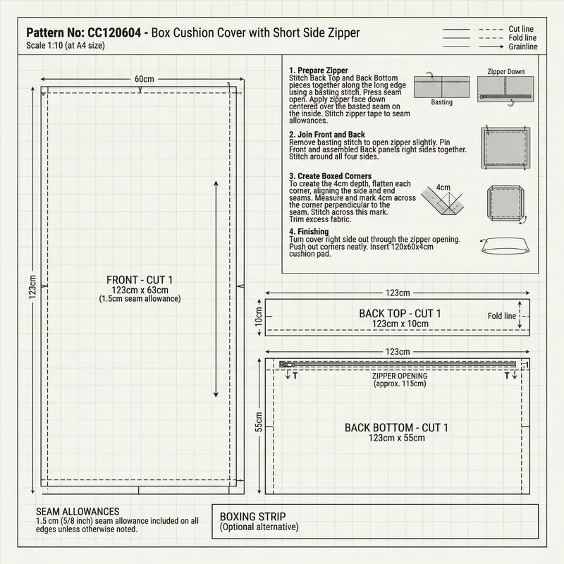 Professional Sewing Pattern for Cushion Covers