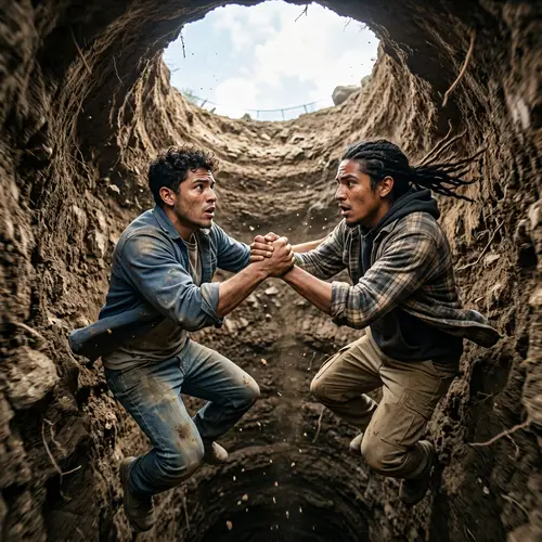 Surprising Encounter in Deep Hole | Hispanic Men Companionship