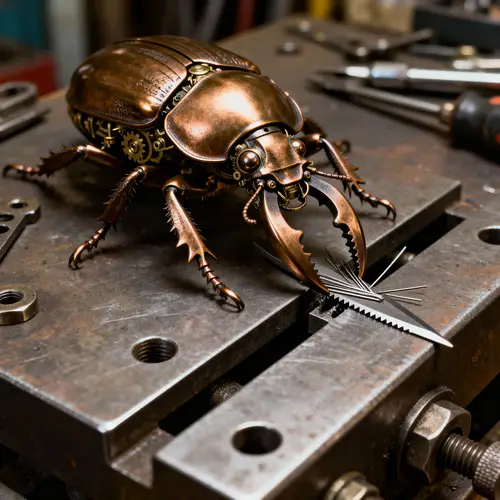 Bronze Beetle Cutting Metal Parts: A Unique Craft