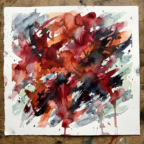 Expressive Anger Emotion Watercolour Painting
