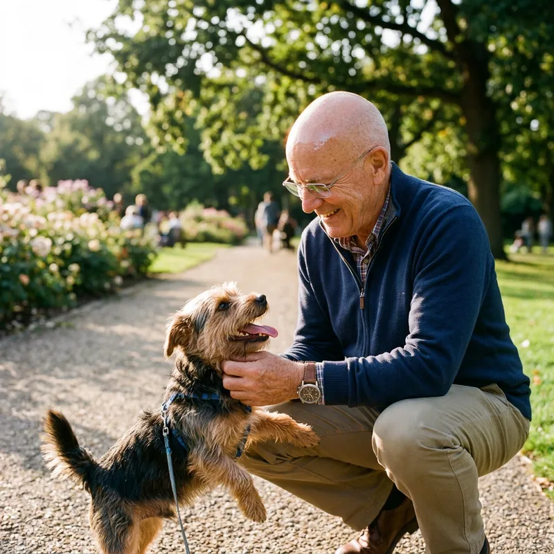 Happy Jorkey Dog and Proud Owner - Heartwarming Bond