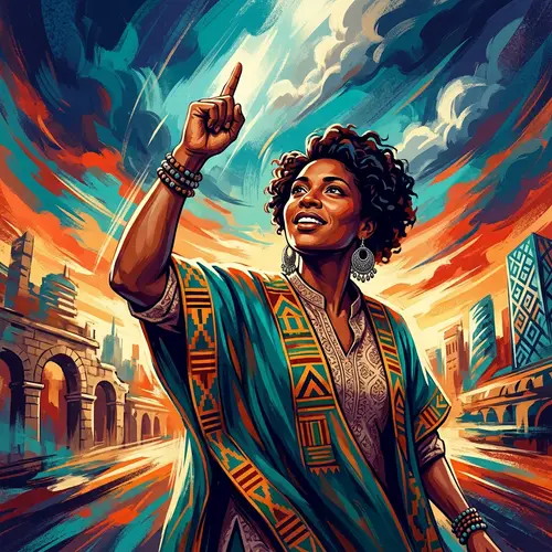 Dynamic Brushwork: Breathtaking Individual Pointing Upwards