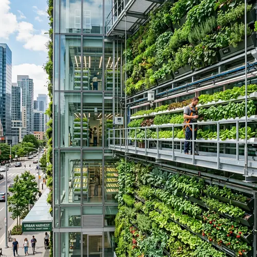 Vertical Smart Farm Buildings with Green Walls