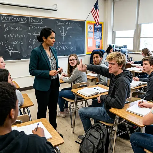 Defiant Student Challenges Mathematics Teacher in High School Classroom