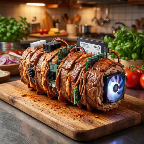Tech Meets Taste: Innovative Computer Components in a Meat Roll