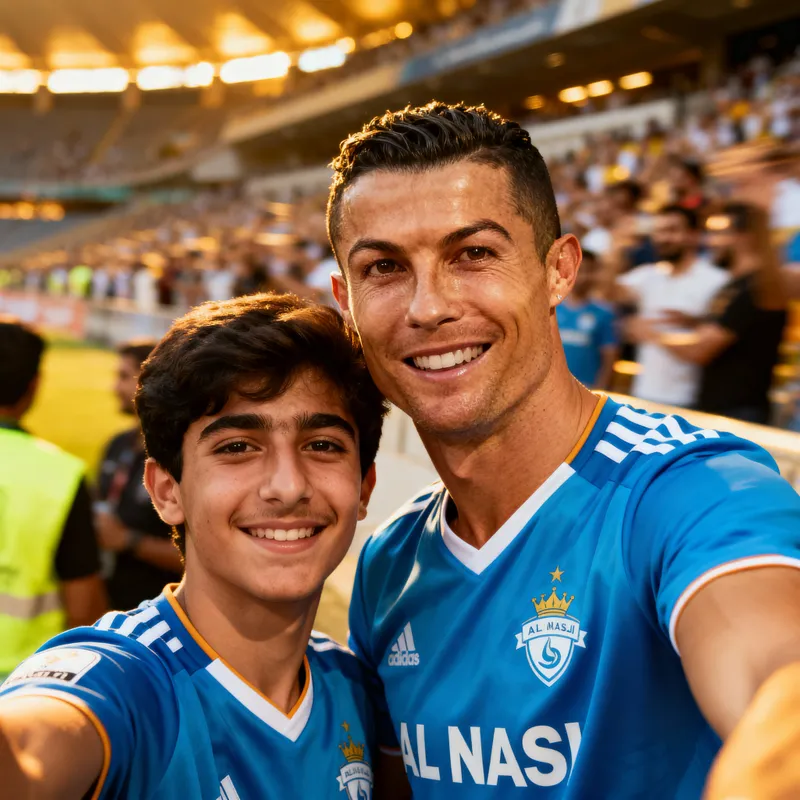 Selfie with Cristiano Ronaldo in Al Nassr Jersey