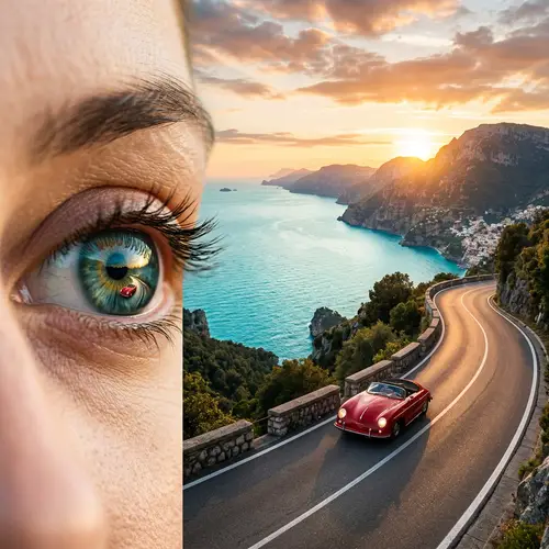 Stunning Car Landscape Art with Eye Detail