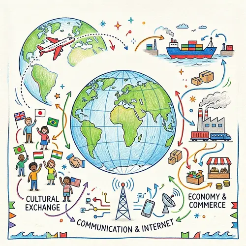 Simple Color Pencil Drawing on Globalization
