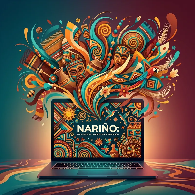Vibrant Digital Artwork Inspired by Nariño Culture Vibrant Digital Artwork Inspired by Nariño Culture