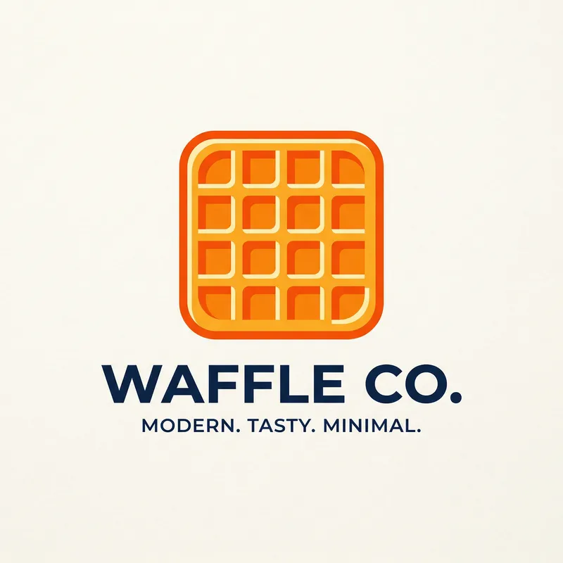 Sleek Waffle Logo Design - Minimalist & Vibrant