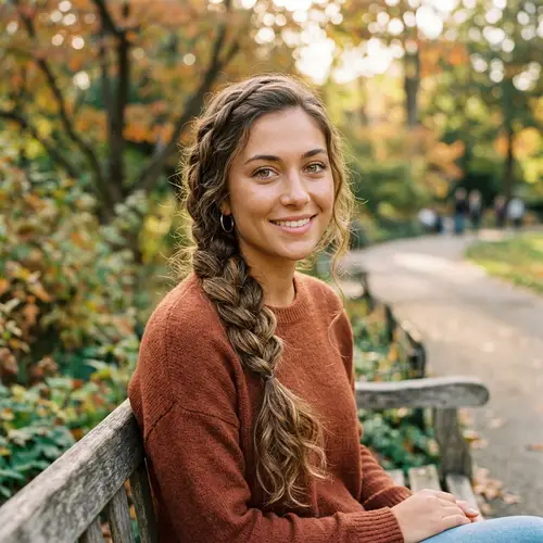 Tan Skinned Girl with Hazel Eyes and Wavy Hair