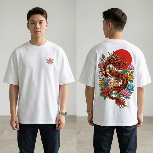 Stylish Oversized T-Shirt with Dragon Design