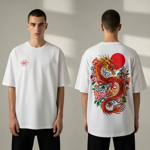 Stylish Oversized T-Shirt with Dragon Design