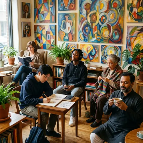 Calm & Tranquil: Introverted Individuals in Abstract Setting