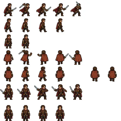 Dungeons & Dragons Pixel Art Character Sprite Sheet