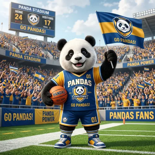 Adorable Panda Mascot for Sports Team | Team Colors & Enthusiasm