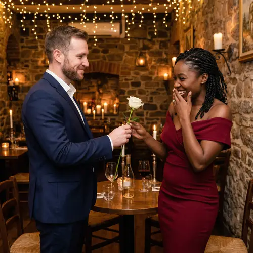 Romantic Encounter in Italian Restaurant - Love Story Unfolds