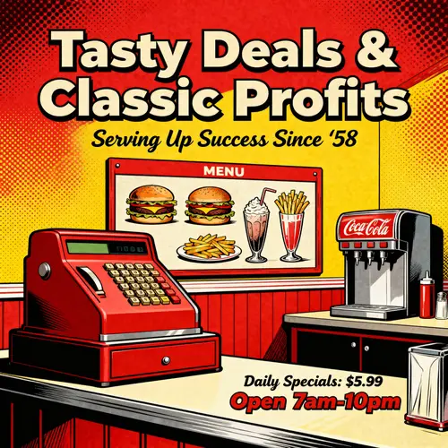 Retro Pop Art Designs for Food & Business