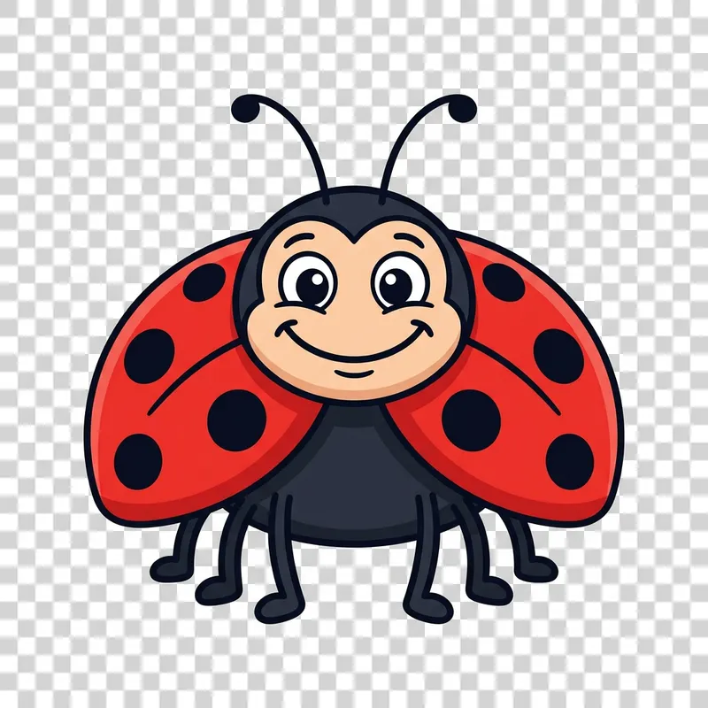 Cute Cartoon Ladybug Design for Kids' T-Shirts