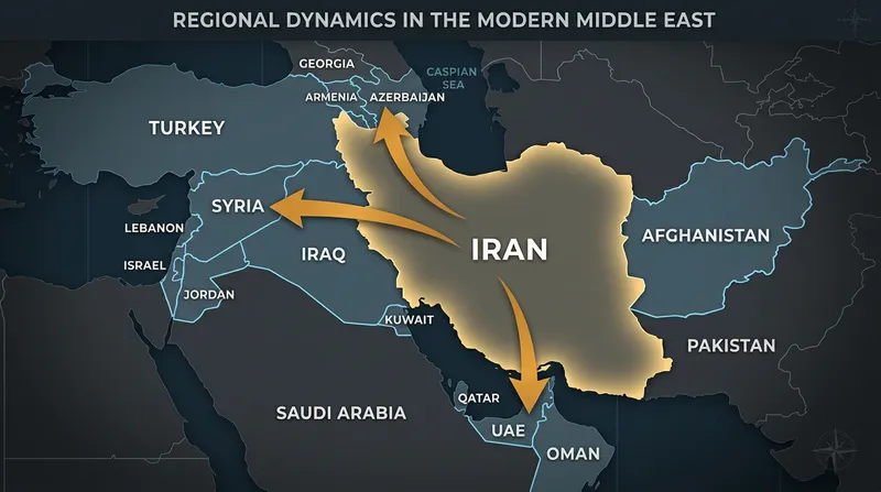 Modern Middle East Map Featuring Iran's Influence Modern Middle East Map Featuring Iran's Influence