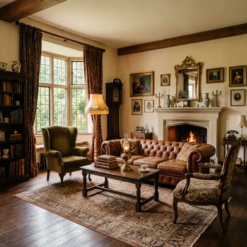 Elegant Vintage Living Room Photography