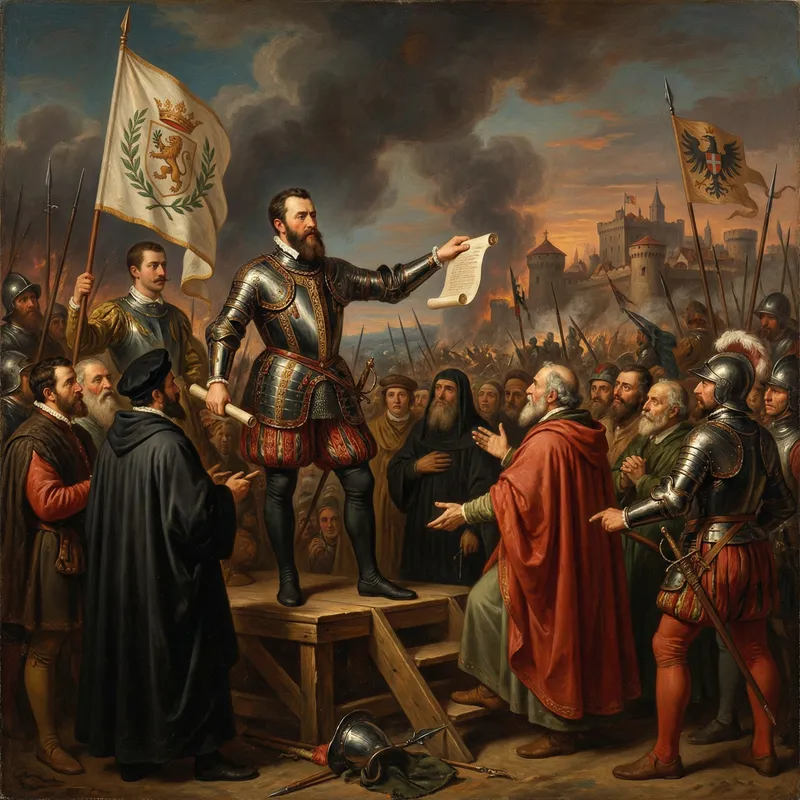 European Right-Wing Leader Inspiring Patriotism | Historic Battle Scene