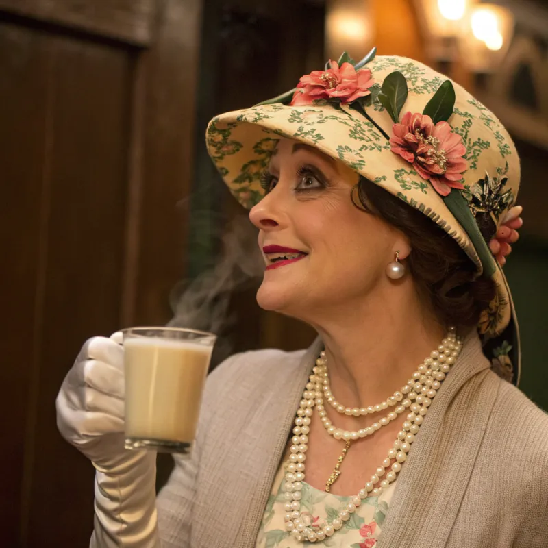 Eccentric Lady with Vintage Eggnog Style