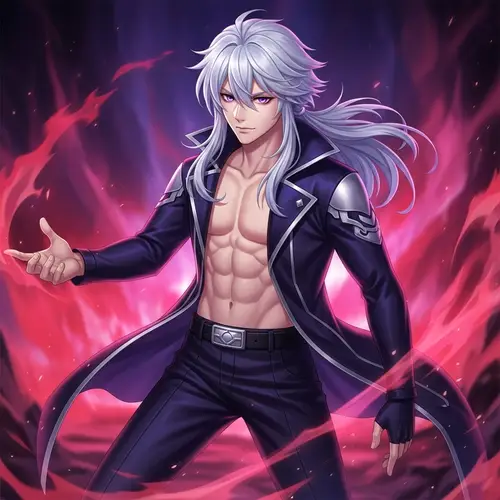 Dynamic Anime Art: A Striking Model in Action