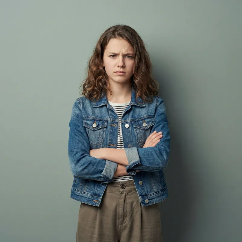 Stylish 13-Year-Old Girl with Confident Posture | Trendy Fashion