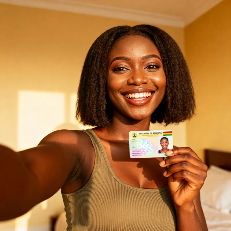 Confident Ghanaian Woman Capturing Joyful Moments