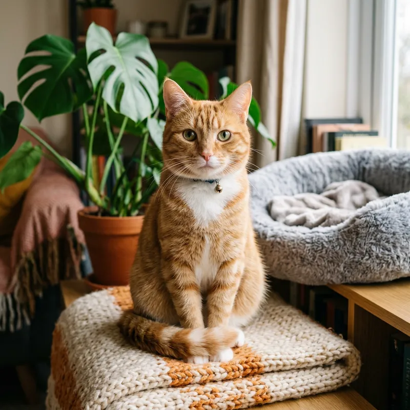 Adorable Ginger Cat with Bright Green Eyes