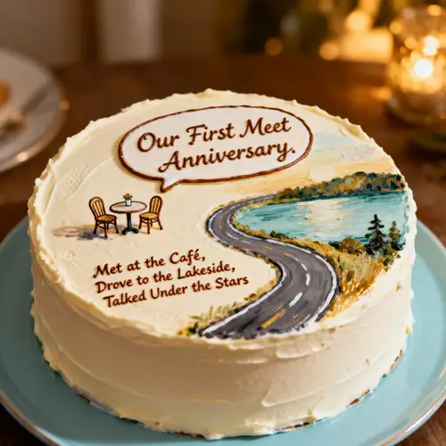 First Meet Anniversary Cake: A Love Story