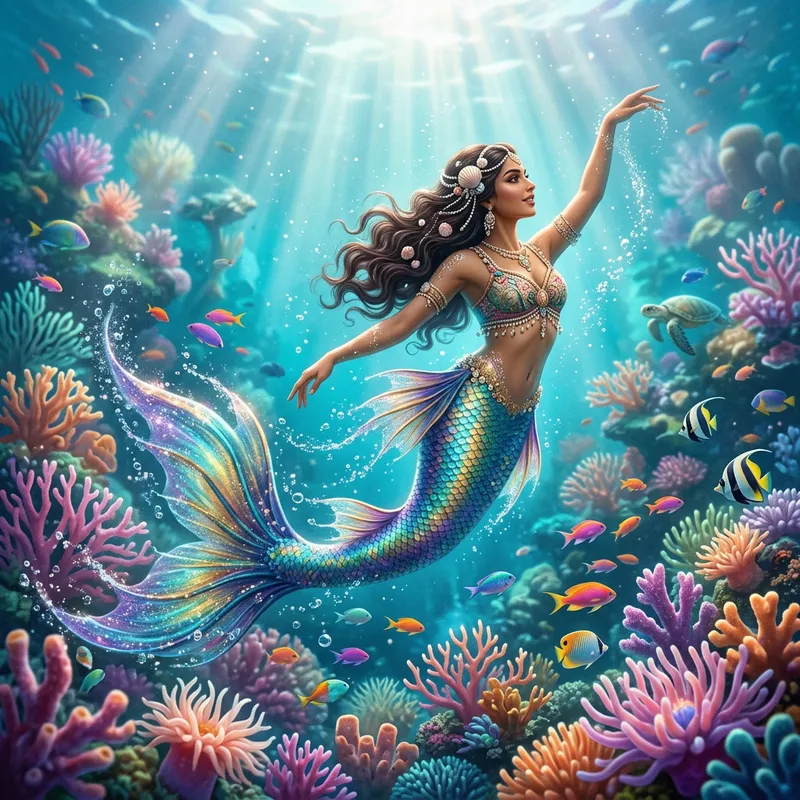 Vibrant Underwater Mermaid Fantasy Capture Vibrant Underwater Mermaid Fantasy Capture