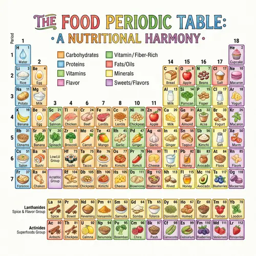 Food Periodic Table | Nutritional Food Elements Chart