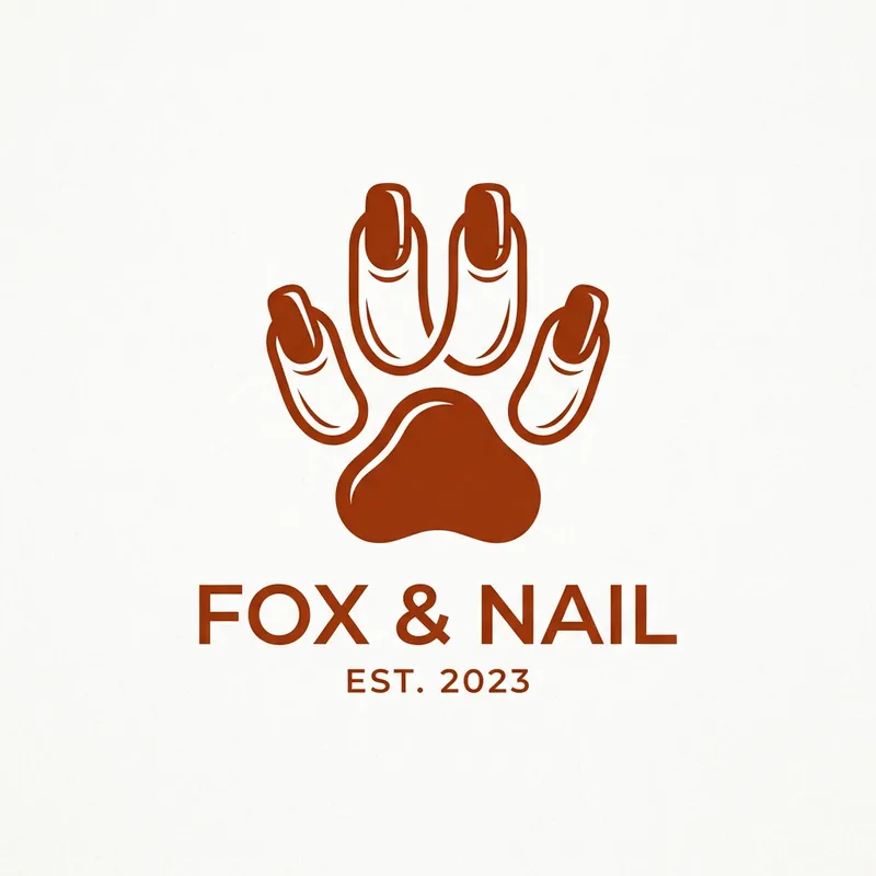 Minimalistic Fox Paw Manicure Logo Design | Clean Style Minimalistic Fox Paw Manicure Logo Design | Clean Style