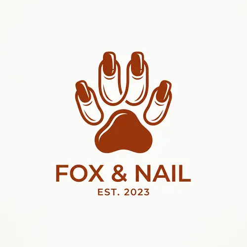 Minimalist Fox Paw Manicure Logo Design | Nails & Hands