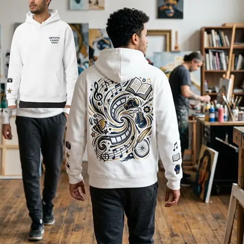 Artistic Chaos Hoodie: Unique Abstract Design
